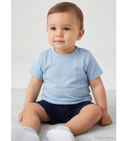 Civil Baby Balık Nakışlı 6-18 Ay Tişört - Mavi