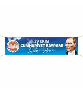 29 Ekim Cumhuriyet Bayramı Pankartı - 002 (Kırmızı)