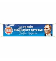 29 Ekim Cumhuriyet Bayramı Pankartı - 002 (Kırmızı)