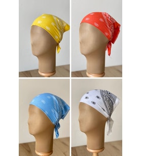 %100 Pamuklu Klasik Desen Unisex 4lü Bandana Seti Renkli Bandana Etnik Desenli A Kalite Bandana