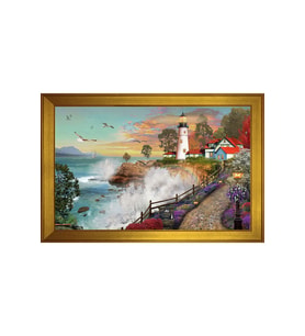 Manzara Temalı Kanvas Tablo 50 x 70 cm Gold Çerçeve