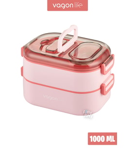 1000 ML İki Kat Üç Bölme Paslanmaz Çelik Bento Sefer Tası