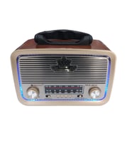 WELLPOWER NOSTALJİ RADYO BT-MP3-TF CARD-USB -RADYO LEDLİ FENERLİ ŞARJLI PİLLİ