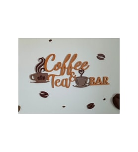 "Coffee and Tea Bar" Yazılı Dekoratif Duvar Süsü