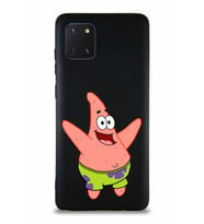 Samsung Galaxy Note 10 Lite Soft Premier Kapak Patrick Yıldız Tasarımlı Silikon Kılıf - Siyah (Şeffaf)