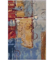 Eliana Home Baskılı, Yıkanabilir Kaymaz Taban Salon Halısı LNA1686 100x150 cm (Mavi)
