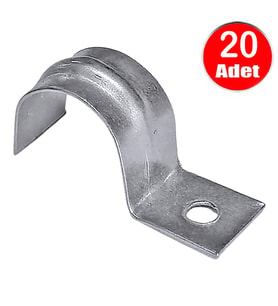 No:2 Tekli Sac Kablo Kroşe 14mm Demir Köprü Metal Boru Tutma Bağlama Kelepçesi -20Adet