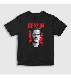 Presmono Unisex Çocuk Siyah Berlin La Casa De Papel T-Shirt 196569tt