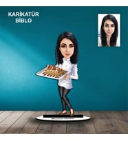 KİŞİYE ÖZEL KADIN PASTACI TASARIMLI KARİKATÜR BİBLO B88