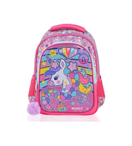 Muggle Okul Çantası Happy Unicorn Pembe Kız Çocuk İlkokul Sırt Çantası (Karışık)