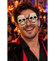 Halloween Kuru Kafa Gözlük Cadılar Bayramı Kafatası Temalı Parti Kostüm ve Etkinlik Aksesuarı