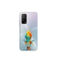 Xiaomi Mi 10t Pro 5g ile uyumlu Splash ahtapot tasarımlı şeffaf silikon kılıf