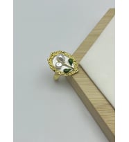Çelik Gold Beyaz Gül Ayarlanabilir Yüzük - 25yzk219