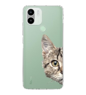 Redmi A1 Plus Uyumlu Kamera korumalı Kapak Catface Tasarımlı  Şeffaf Kılıf