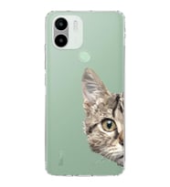 Redmi A1 Plus Uyumlu Kamera korumalı Kapak Catface Tasarımlı  Şeffaf Kılıf