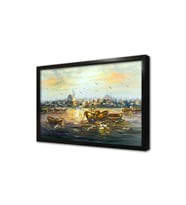 İstanbul Soyut Çerçeveli Mdf Tablo