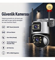 Güvenlik Kamerası 6MP Çift Lensli Mini PTZ WiFi – Gece Görüşlü Hareket Takipli Akıllı Kamera