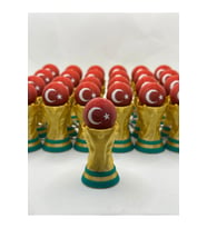 3D Baskı Dünya Kupası Anahtarlık - Türk Bayraklı Kupa Tasarımlı Taraftar Anahtarlığı