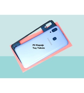 Tkgz - Samsung Galaxy A30 A 305 Full FULL KASA Arka Kapak Batarya Kapağı - MAVİ