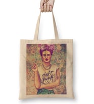 Frida Kahlo Daft Punk Bez Çanta Uzun Saplı