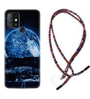 INFINIX Hot 8 9 10 11S Hot 10 Play 10T Kılıf Boyun Asklı Rasta Silikon Mavi Gece 1605