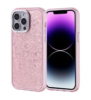 Apple iPhone 14 Pro Max Uyumlu Kılıf Taşlı Tasarımlı Zore Kapi Kapak (Pembe)
