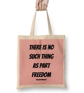 Nelson Mandela Quotes Art Gift - Vintage Retro Style Bez Çanta Uzun Saplı