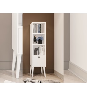 Merlin Mobilya Major Beyaz 4 Bölmeli Kitaplık