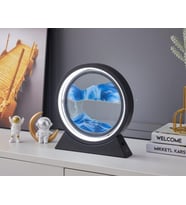 Kişiye Özel 3d Kum Saati Quicksand Ledli Işıklı Hareketli Kum Saati Siyah Renk
