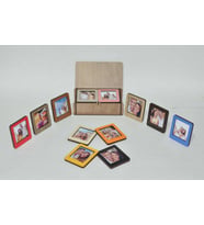Woodenreal Ahşap Kutulu Fotoğraf Çerçevesi Seti 12 Adet Fotoğraf Baskıları Dahil.