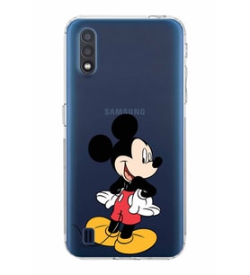 Samsung Galaxy A01  Kamera Korumalı Kapak Mickey Mouse Tasarımlı  Şeffaf Kılıf