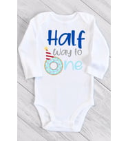 Erkek Bebek Beyaz Half Way One Çıtçıtlı
