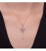 KALBİMİN ANAHTARI 925 AYAR GÜMÜŞ KOLYE (Karışık)
