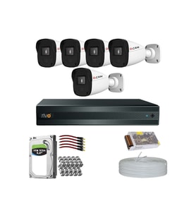 RİVO Dcam 5 Kameralı 40 Metre Gece Görüşlü Set 1TB 7/24 Hdd