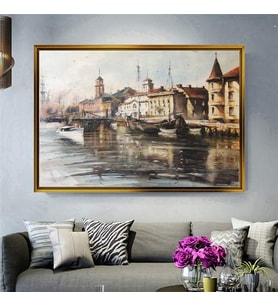 Altın Çerçeveli dekoratif tablo a77 (Gold)