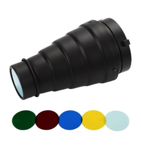 Gdx SN-01 120mm Çaplı Petekli Snoot Bowens Adaptörlü Stüdyo Flaş Aksesuarı (Düz Siyah)