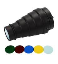 Gdx SN-01 120mm Çaplı Petekli Snoot Bowens Adaptörlü Stüdyo Flaş Aksesuarı (Düz Siyah)