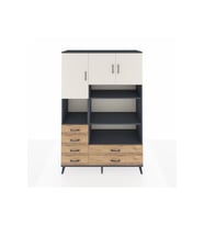 Hyperion Dolap 9 Raflı 6 Çekmeceli 3 Kapaklı 132x44x195 Antrasit-Aytaşı/Çam