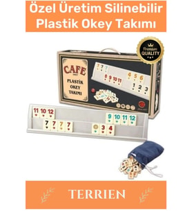 Premium Antibakteriyel Kir Tutmayan Çizilmeye Dayanıklı Silinebilir Plastik Kahveci Kafe Okey Takımı