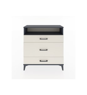 Arges Şifonyer Tek Raflı 3 Çekmeceli 88x30x96 Antrasit-Aytaşı