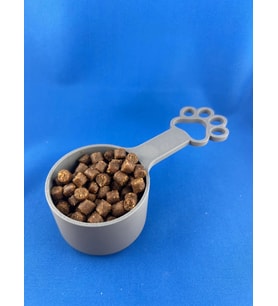 3D Baskı Pati Saplı Mama Kabı Köpek Maması Ölçü Kepçesi Duvara Asılabilir Mama Kepçesi Gri