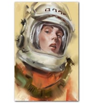 Cakatablo Astronot Kıyafetli Genç Kadın MDF Tablo