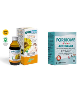 Forbiome Minies 2 Milyar Damla 8 ml +Grintuss Öksürük Şurubu Kids (Krem)