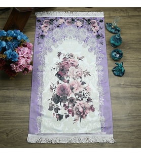 Lüks Hürrem Astarlı Seccade Mor 70 x 117 cm - 600gr