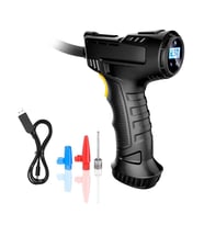 Valkyrie 120W Kablosuz Hava Kompresörü Araç Motorsiklet Bisiklet Top Araba Lastik Pompası - Wireless USB - LED Işıklı CZK-3665