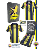 Fenerbahçe Orijinal Lisanslı 100. Yıl Forma Spor Bileklik Set Hediyelik Ahşap Kutulu (Sarı-Lacivert)
