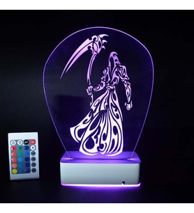 Özel Tasarım Fantastik Ölüm Meleği 3D 16 Renk Dekoratif Led Lamba