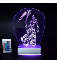 Özel Tasarım Fantastik Ölüm Meleği 3D 16 Renk Dekoratif Led Lamba