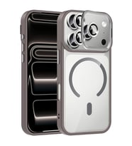 Apple iPhone 17 Pro Max Kılıf Standlı ve Kamera Lens Hediyeli M-Safe Şarj Özellikli Zore Etro Kapak