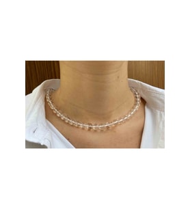 Nelleovana Kristal Kuvars Taşı Doğaltaş Kolye 8 Mm
